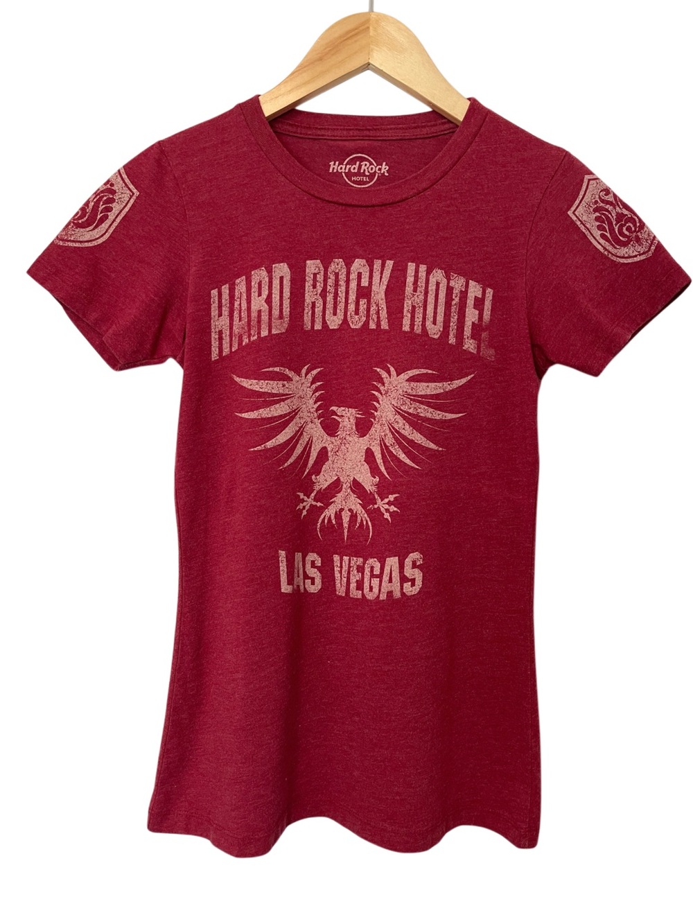 Hard Rock Cafe Women's Las Vegas Graphic Tee - Maroon Size S, Fits like an XS